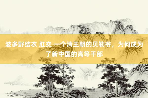 波多野结衣 肛交 一个清王朝的贝勒爷，为何成为了新中国的高等干部