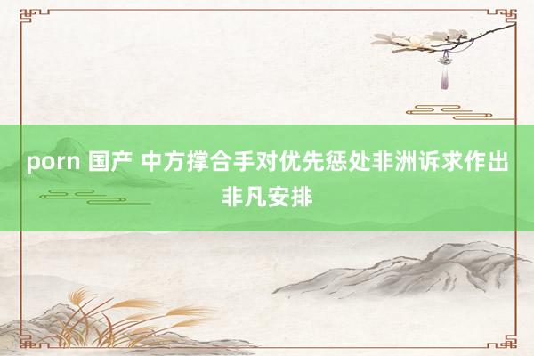 porn 国产 中方撑合手对优先惩处非洲诉求作出非凡安排