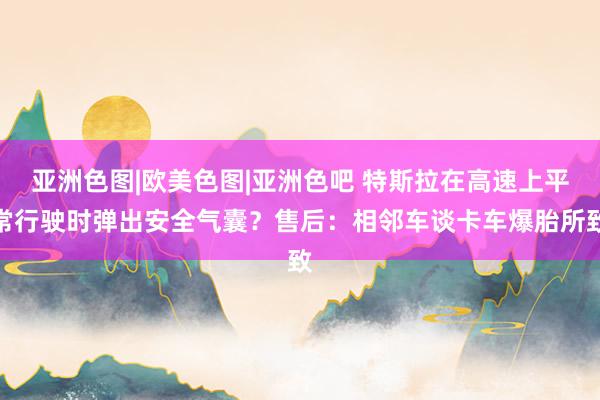 亚洲色图|欧美色图|亚洲色吧 特斯拉在高速上平常行驶时弹出安全气囊？售后：相邻车谈卡车爆胎所致