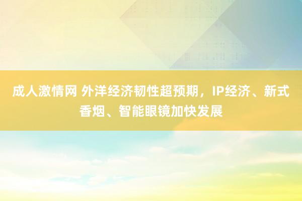 成人激情网 外洋经济韧性超预期,IP经济、新式香烟、智能眼镜加快发展