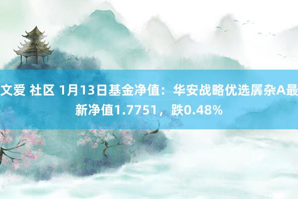文爱 社区 1月13日基金净值：华安战略优选羼杂A最新净值1.7751，跌0.48%