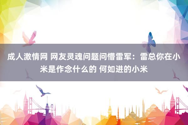 成人激情网 网友灵魂问题问懵雷军：雷总你在小米是作念什么的 何如进的小米