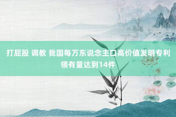 打屁股 调教 我国每万东说念主口高价值发明专利领有量达到14件