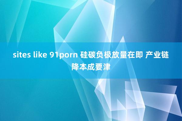 sites like 91porn 硅碳负极放量在即 产业链降本成要津
