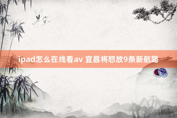 ipad怎么在线看av 宜昌将怒放9条新航路