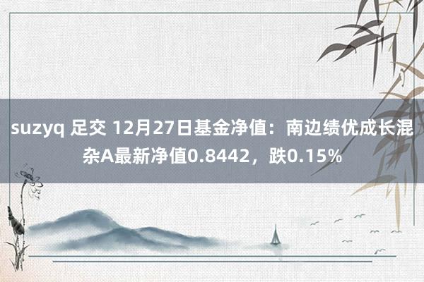 suzyq 足交 12月27日基金净值：南边绩优成长混杂A最新净值0.8442，跌0.15%