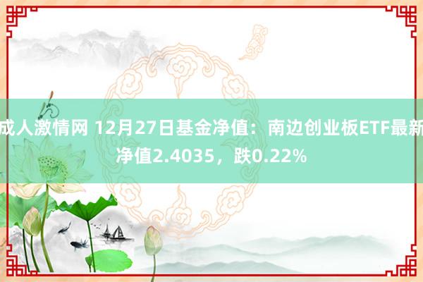 成人激情网 12月27日基金净值：南边创业板ETF最新净值2.4035，跌0.22%
