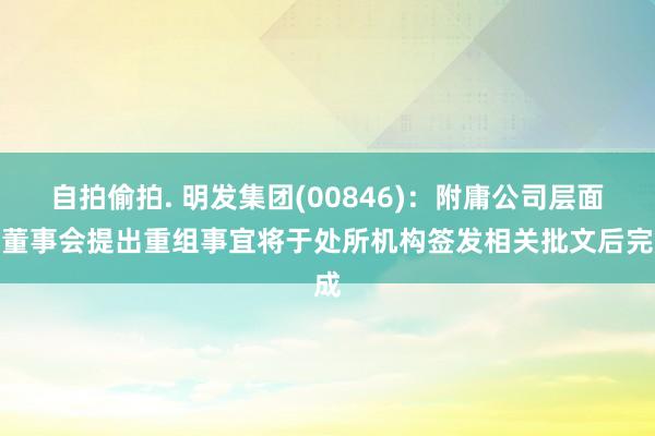 自拍偷拍. 明发集团(00846)：附庸公司层面的董事会提出重组事宜将于处所机构签发相关批文后完成