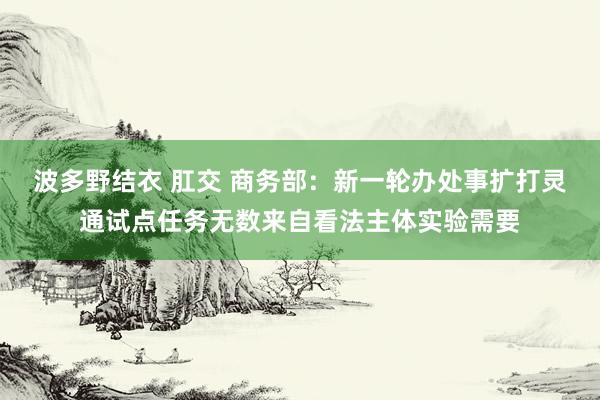 波多野结衣 肛交 商务部：新一轮办处事扩打灵通试点任务无数来自看法主体实验需要