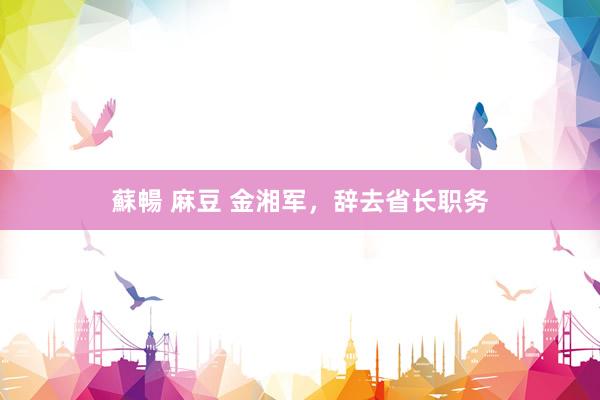 蘇暢 麻豆 金湘军，辞去省长职务